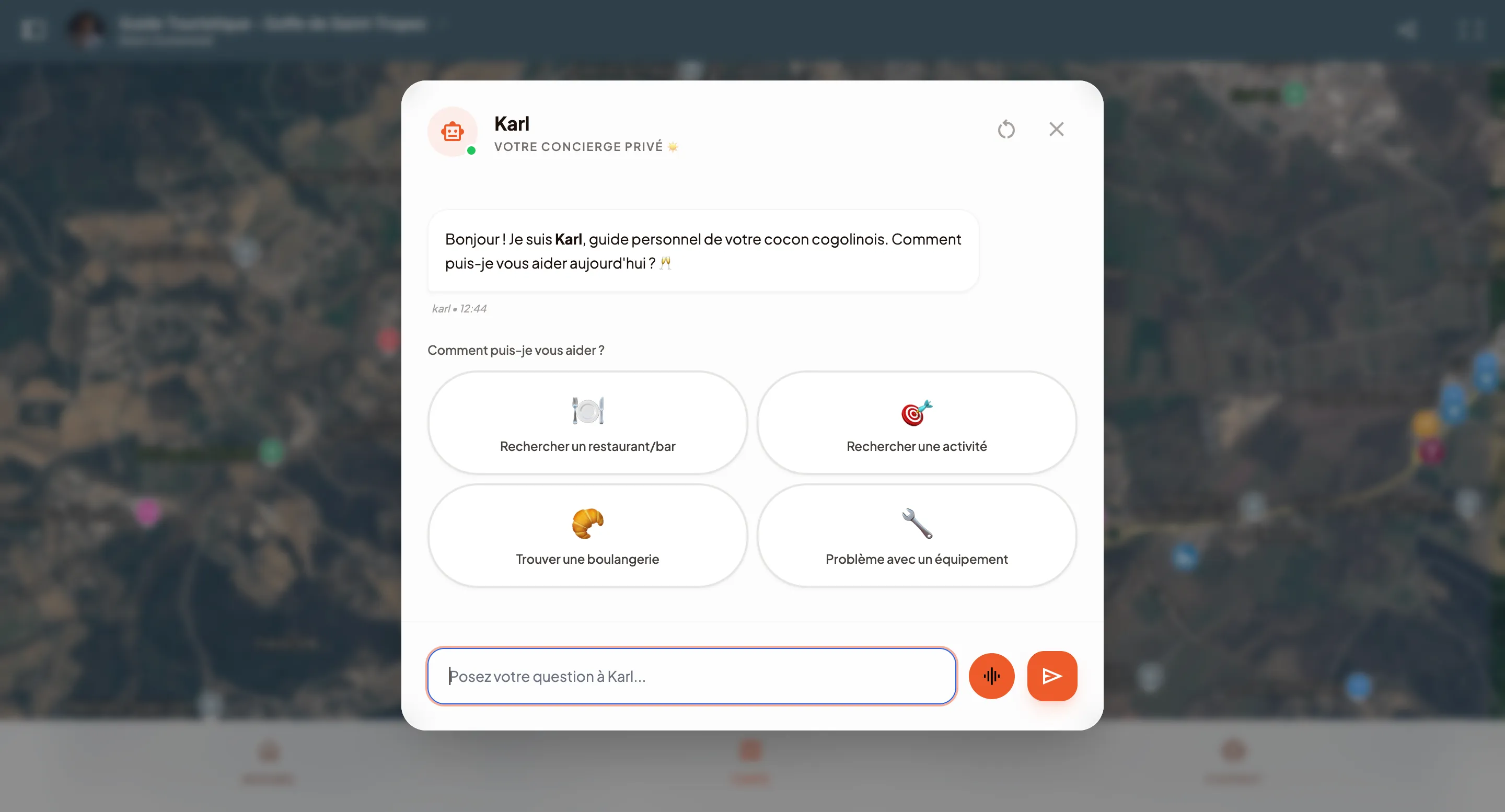 Guide d'accueil numérique du Cocon Cogolinois sur mobile : accueil, wifi, carte interactive